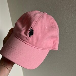 Pink Polo classic baseball cap with Embroidered Logo, adjustable strap back